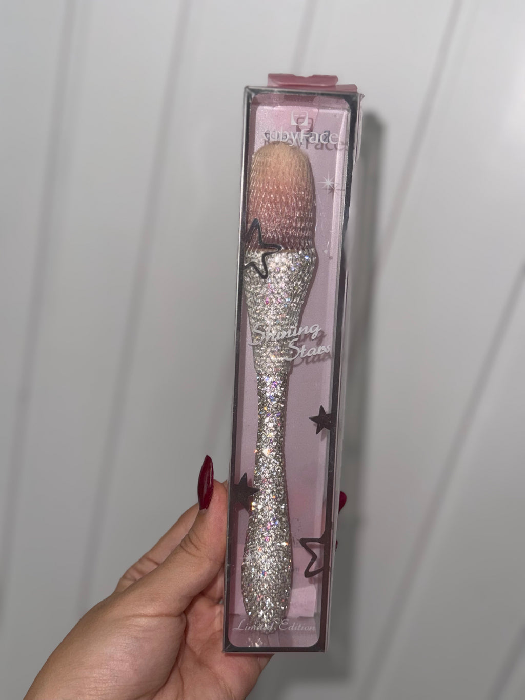 Brocha maquillaje diamantes brillo