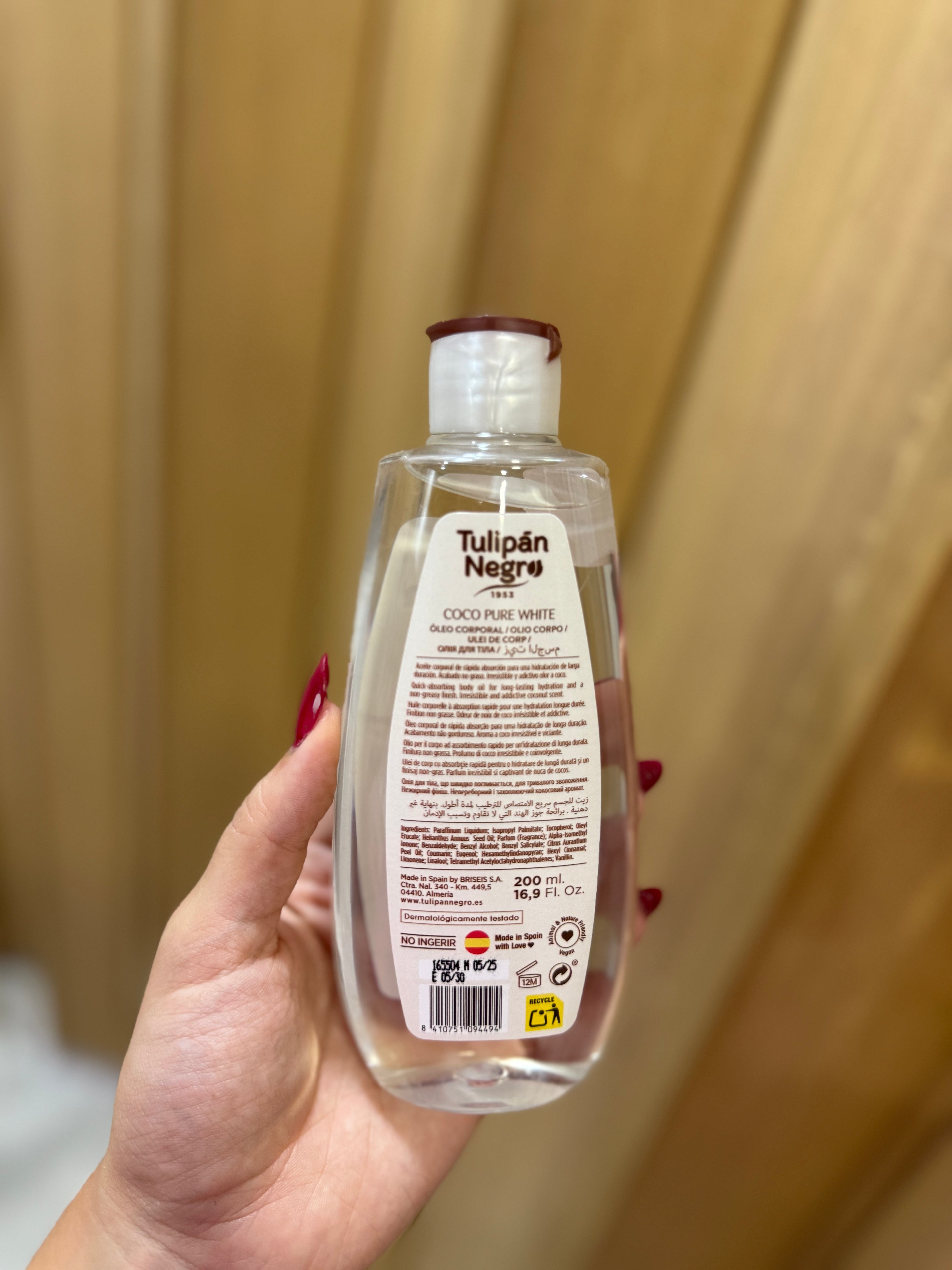 Aceite corporal coco