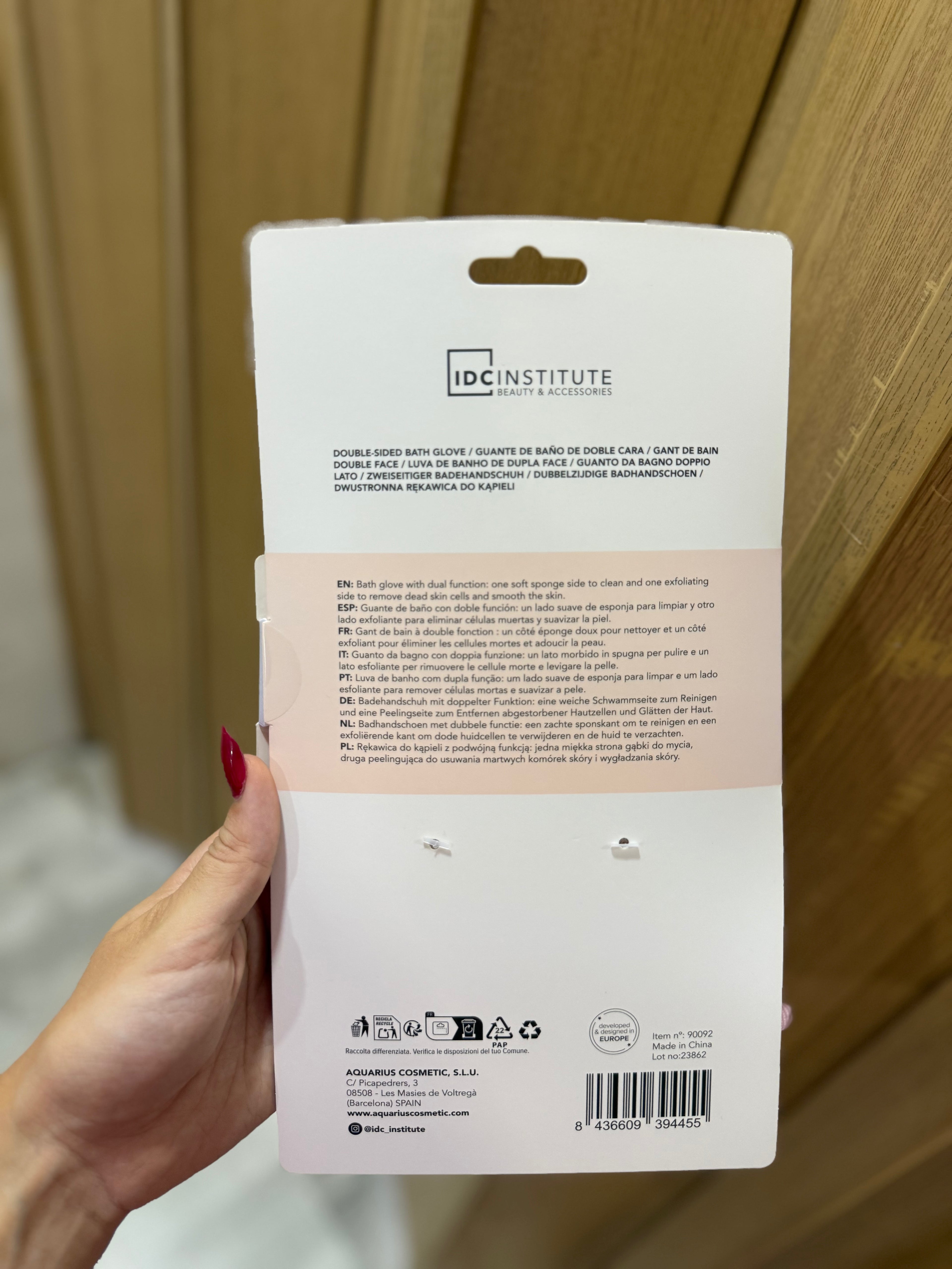 Guante de baño exfoliante doble cara