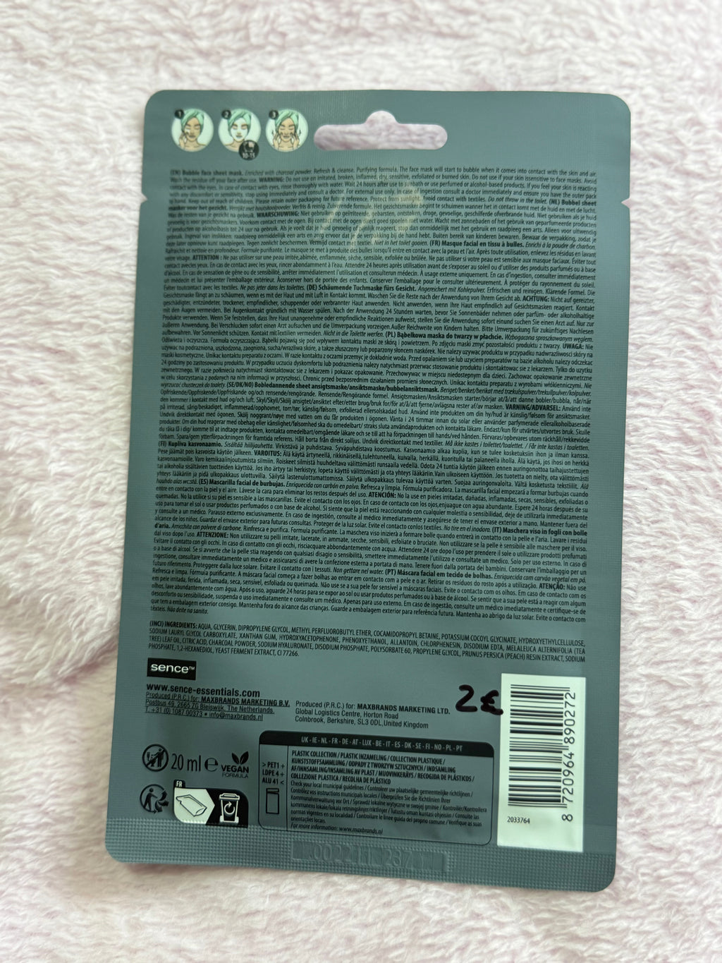 Mascarilla facial burbujas