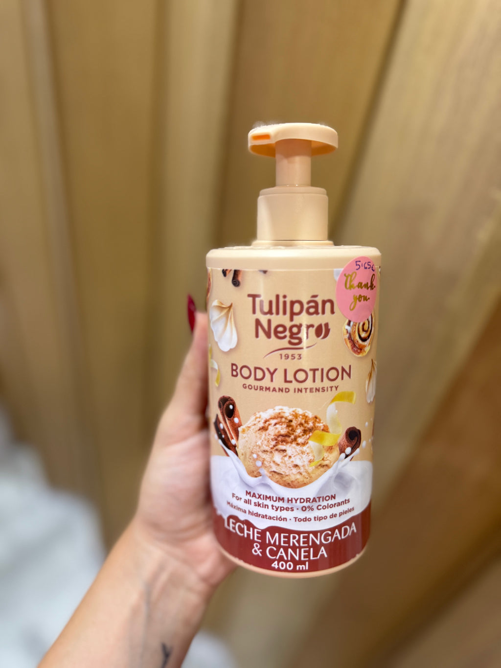 Crema corporal hidratante leche merengada y canela