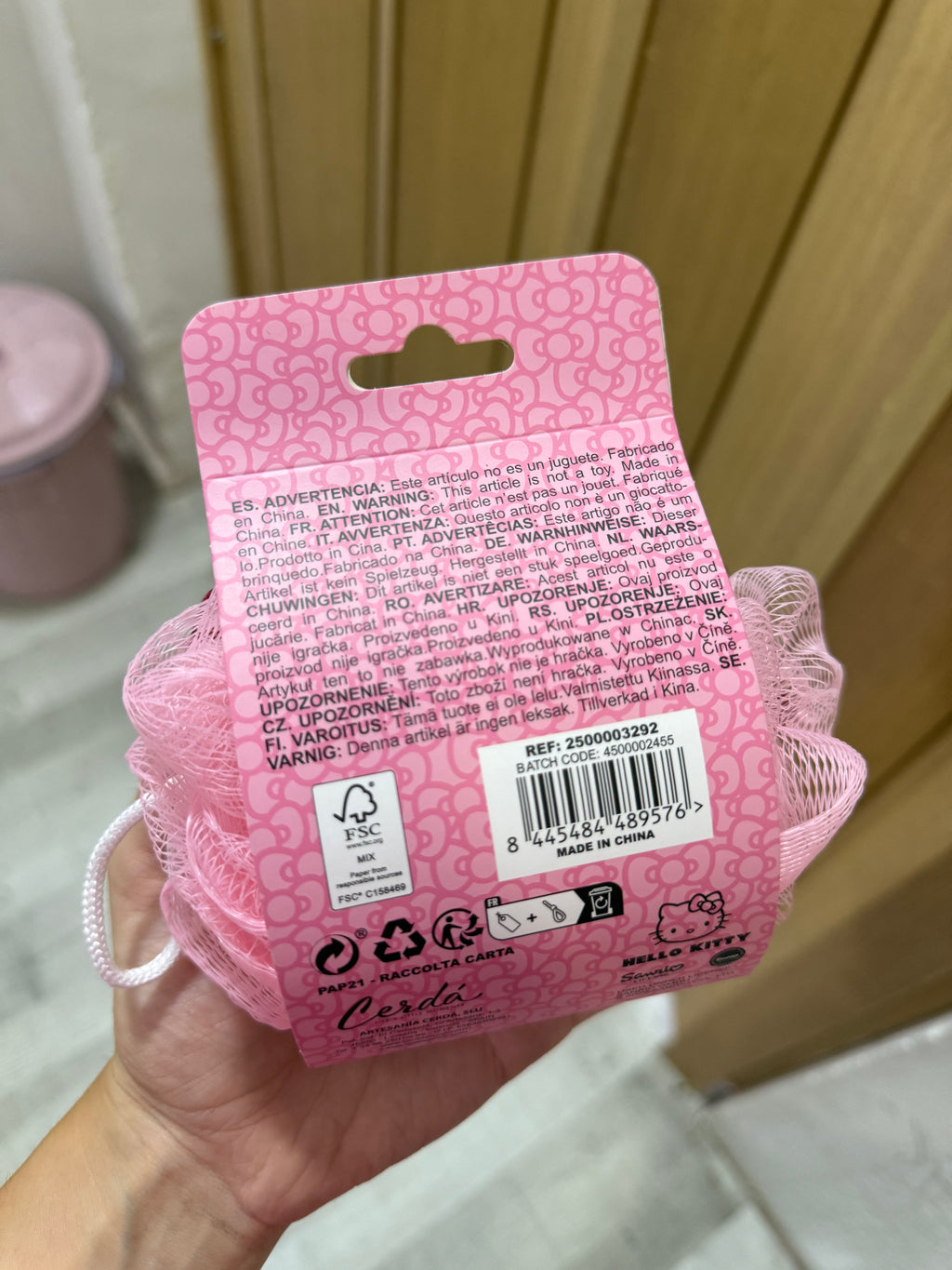 Esponja exfoliante Hello Kitty