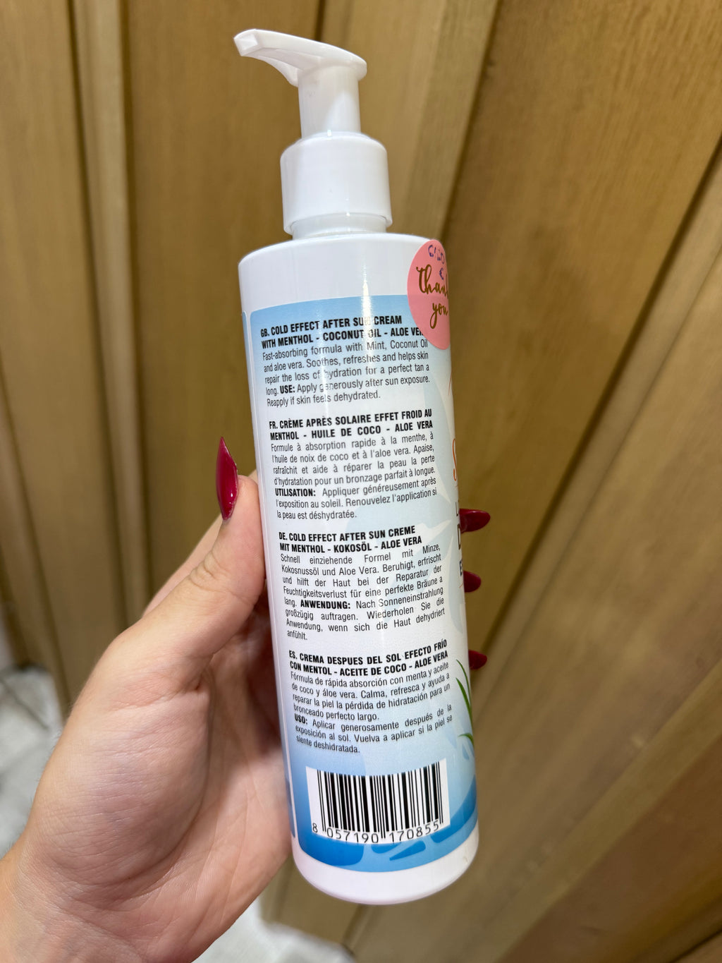 Aftersun efecto frío