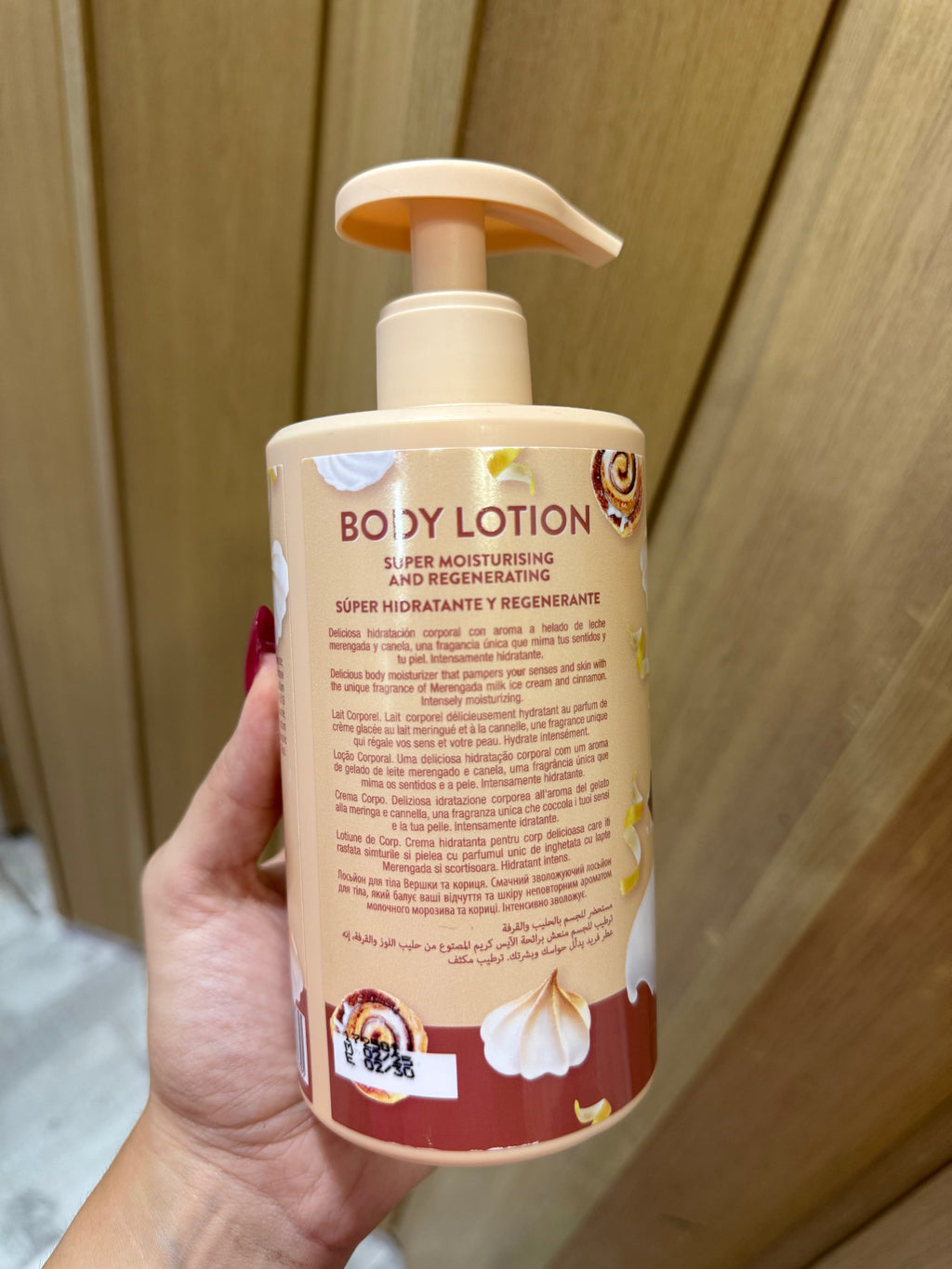 Crema corporal hidratante leche merengada y canela