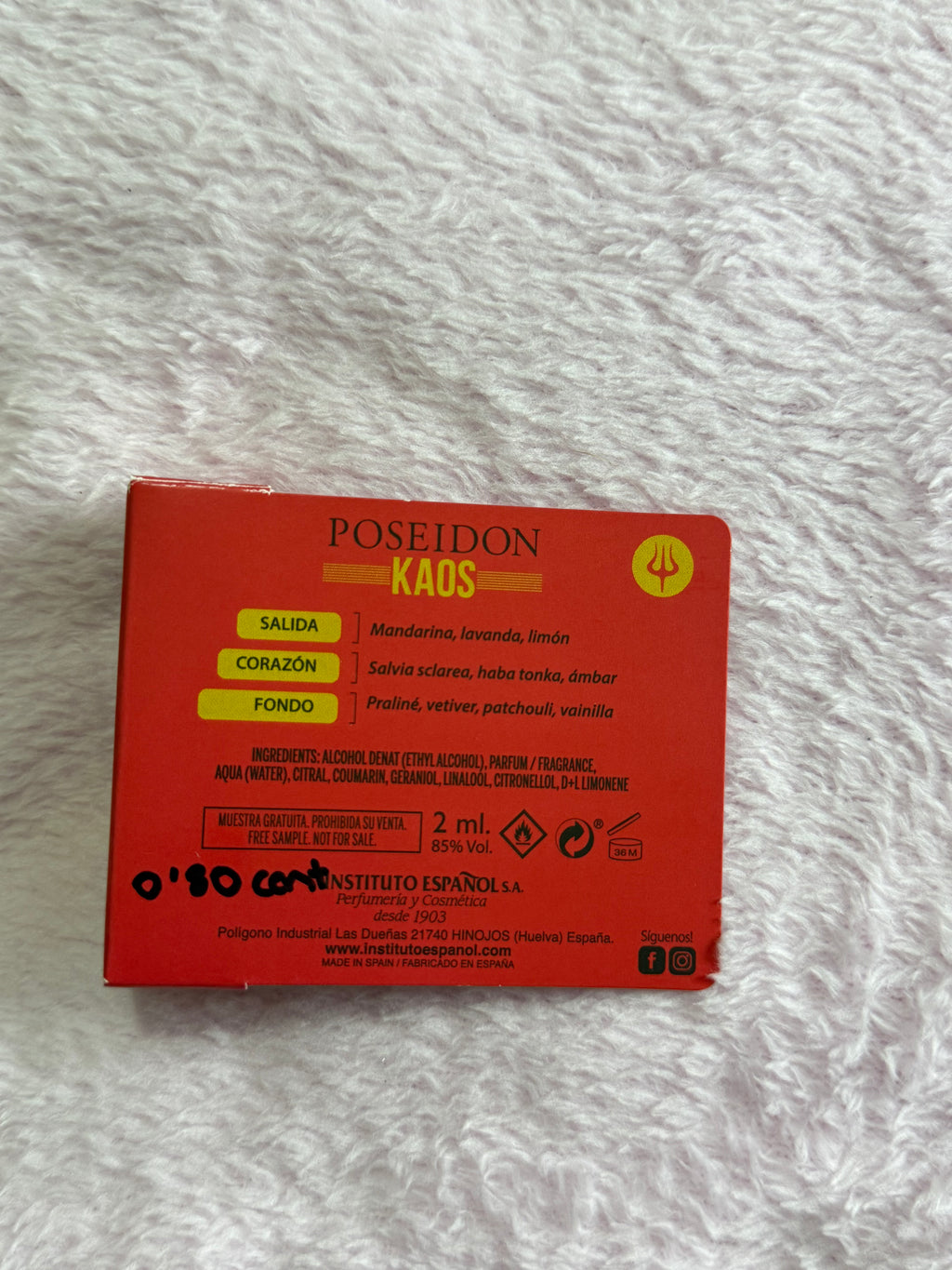 Muestra perfume hombre Kaos Poseidón