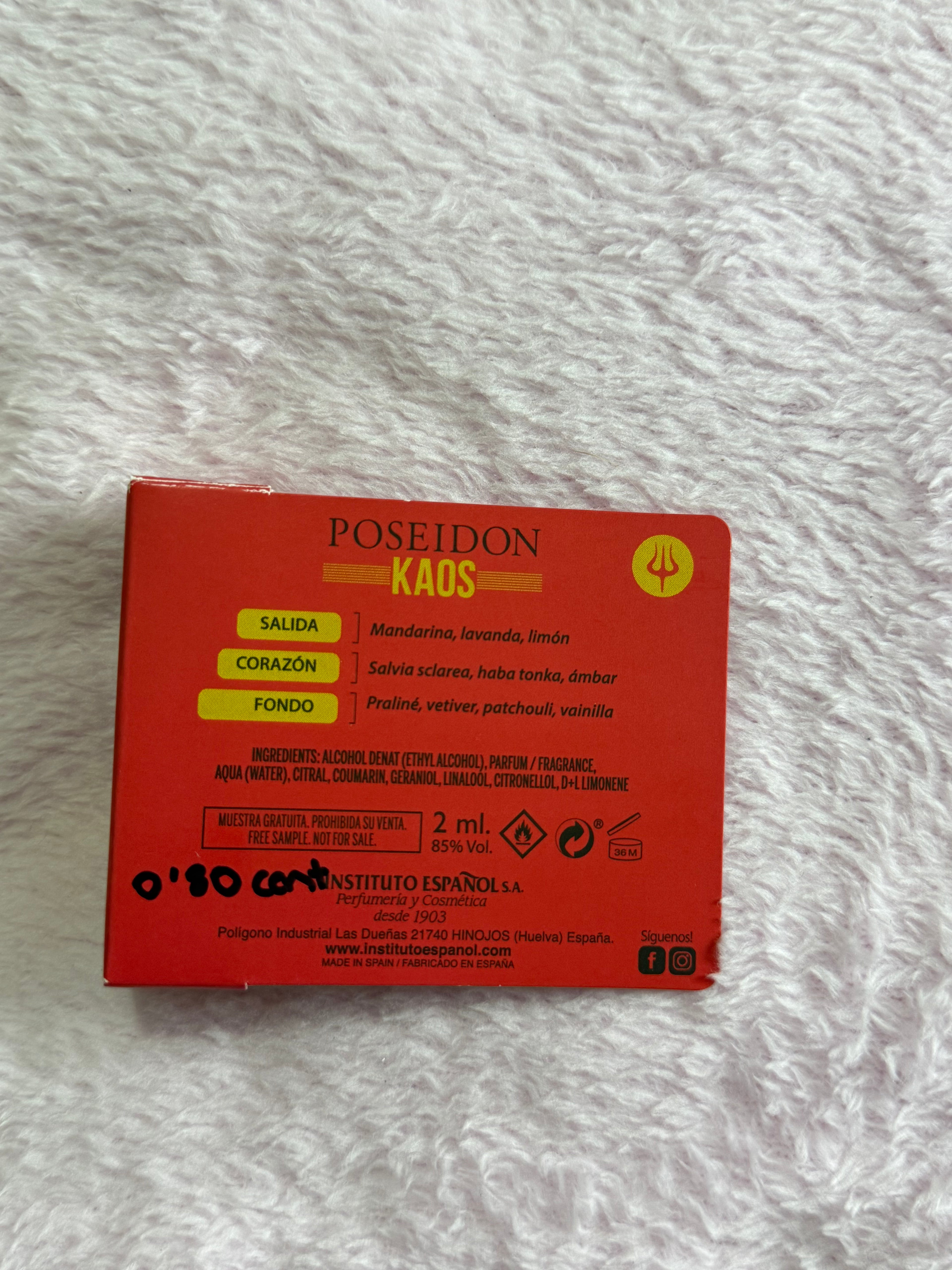 Muestra perfume hombre Kaos Poseidón