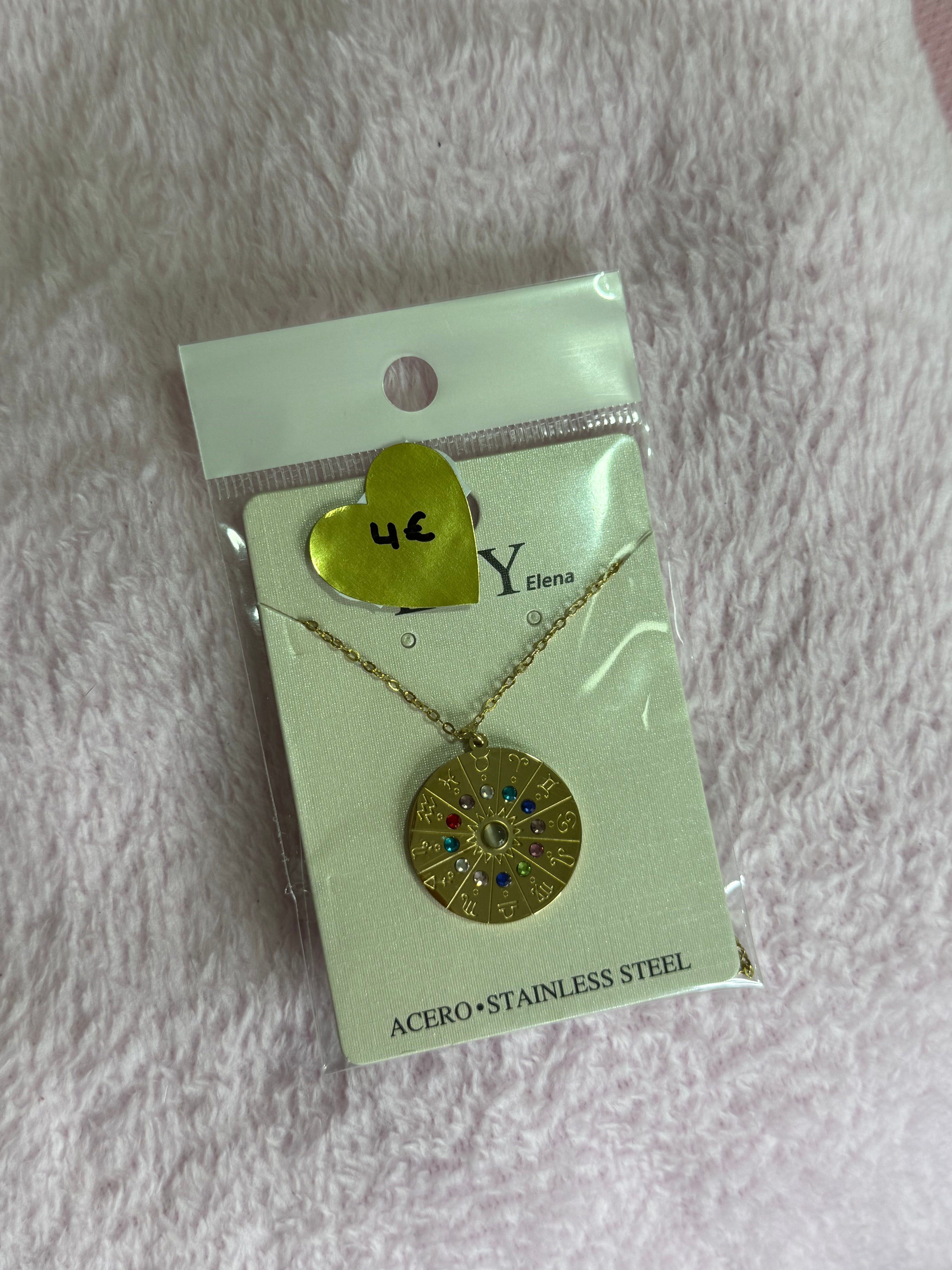 Collar horóscopo dorado brillo