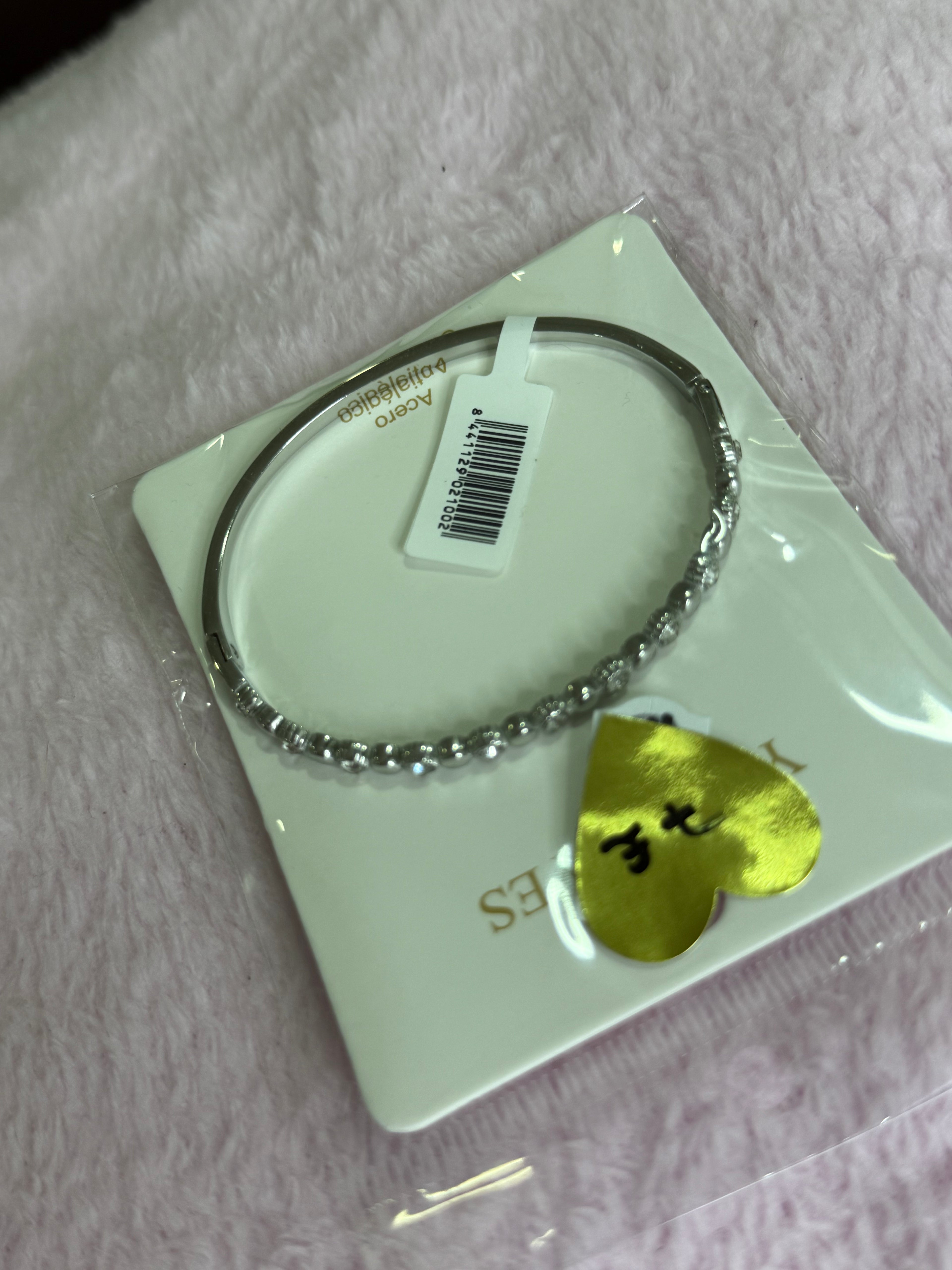 Pulsera brillo plateada